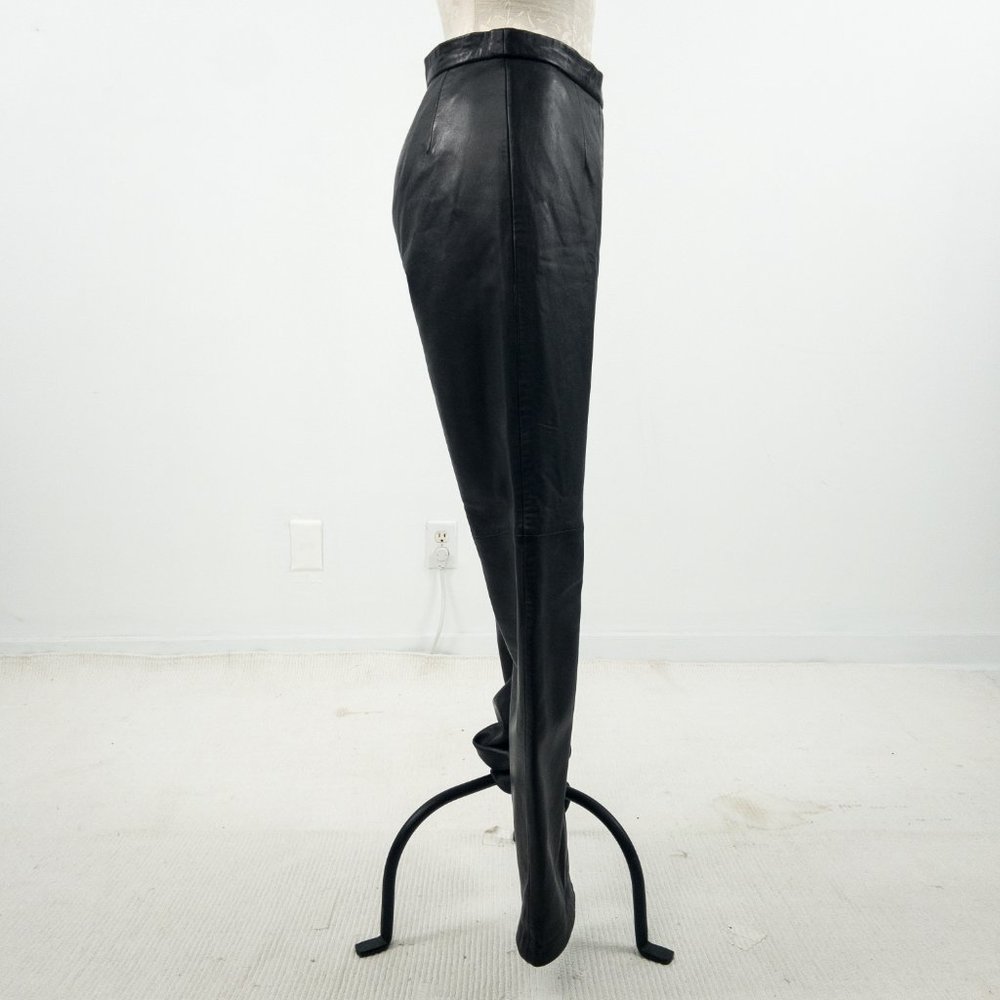 Vintage 4 Leather Highrise Straight Pants Black - Picture 6 of 11
